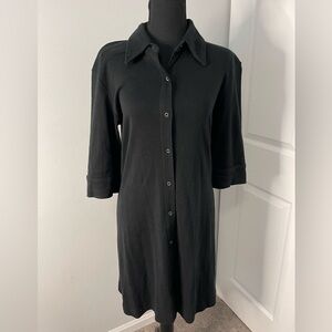 🖤 MODA International Black Button-Down Shirt Dress l Size L l Poshmark